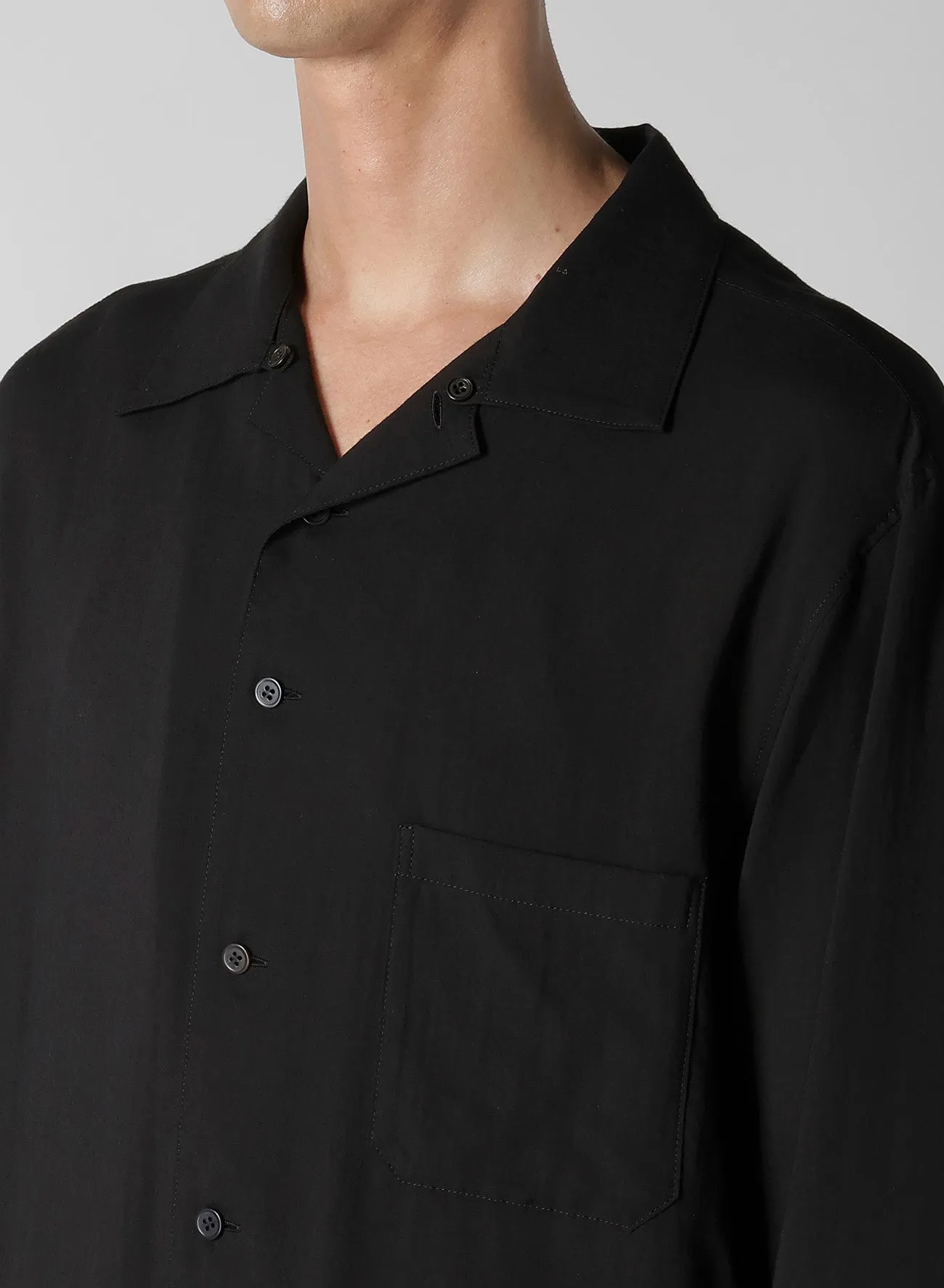 CELLULOSE LAWN BK BUTTON COLLAR BLOUSE sold by Yohji Yamamoto product image thumbnail 4