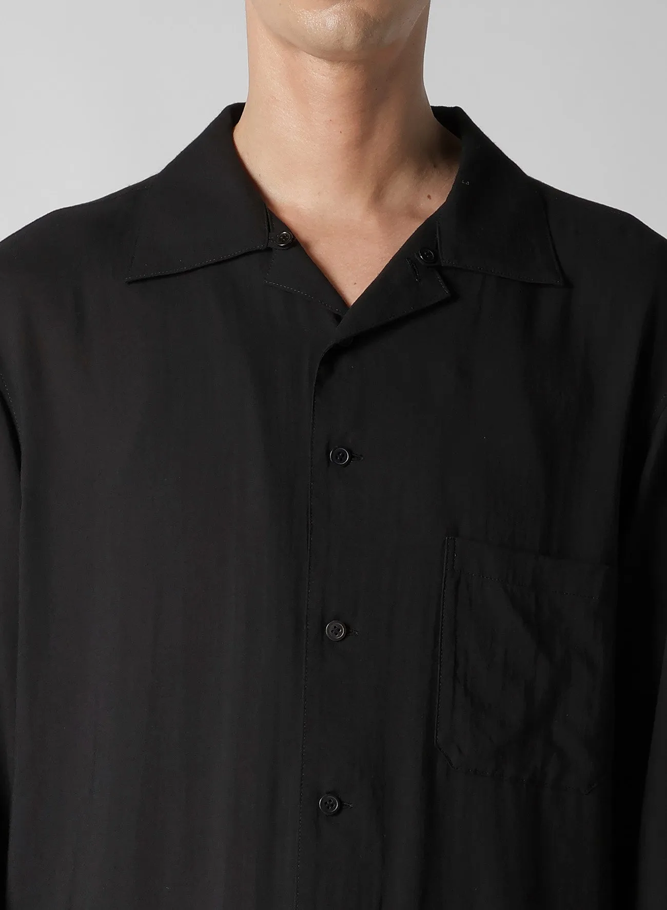CELLULOSE LAWN BK BUTTON COLLAR BLOUSE sold by Yohji Yamamoto product image thumbnail 3