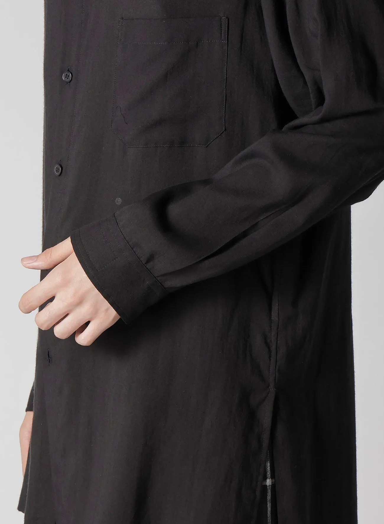 CM CELLULOSE LAWN TAB COLLAR BLOUSE sold by Yohji Yamamoto product image thumbnail 4