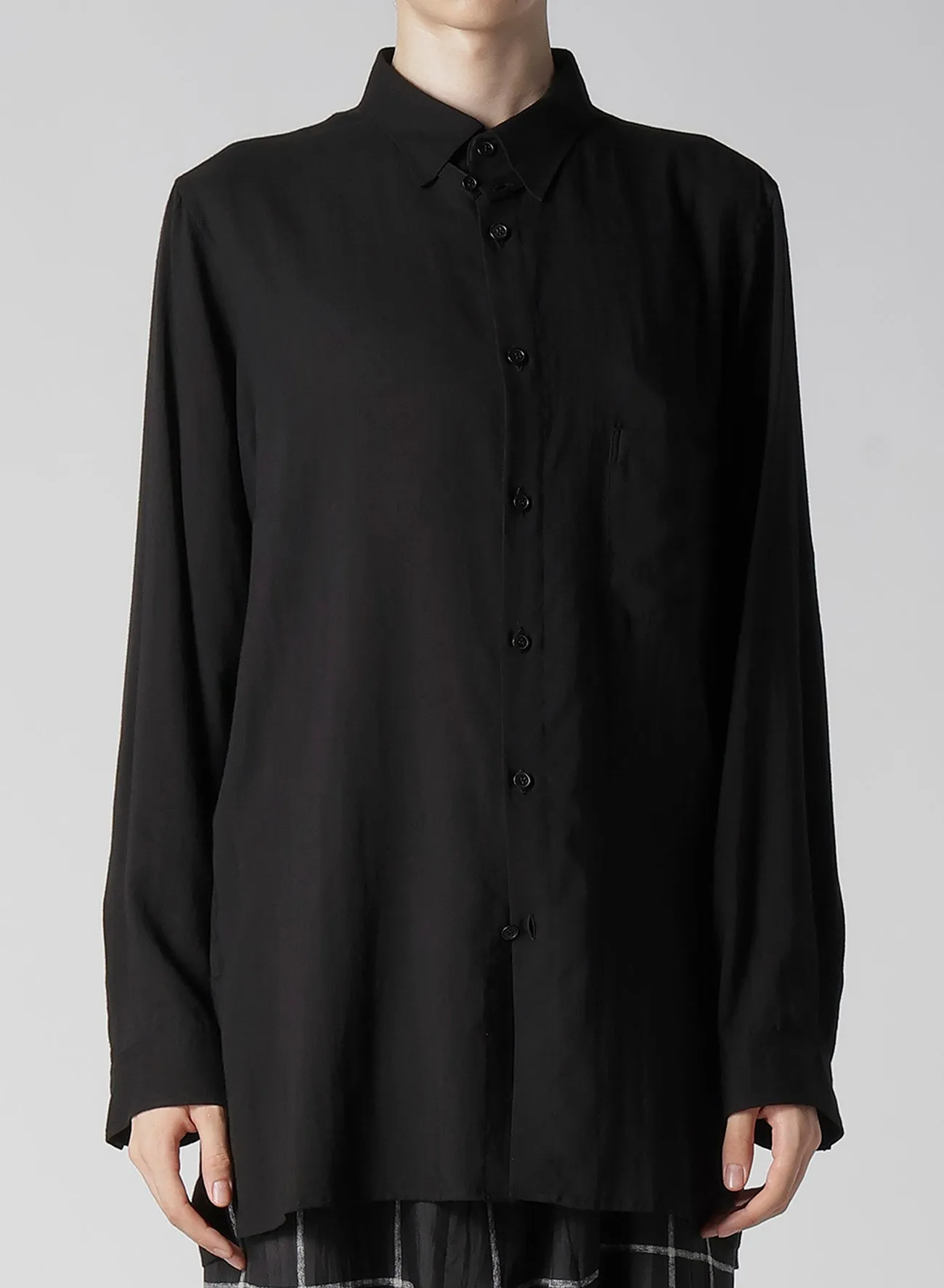 CM CELLULOSE LAWN TAB COLLAR BLOUSE sold by Yohji Yamamoto product image thumbnail 2