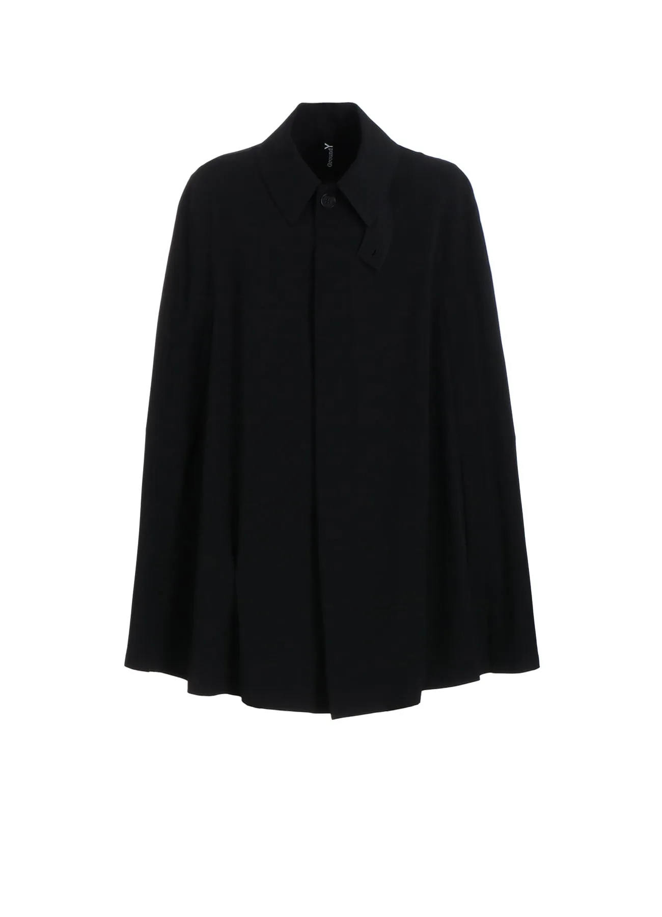 WOOL GABARDINE COLLARED CLOAK sold by Yohji Yamamoto