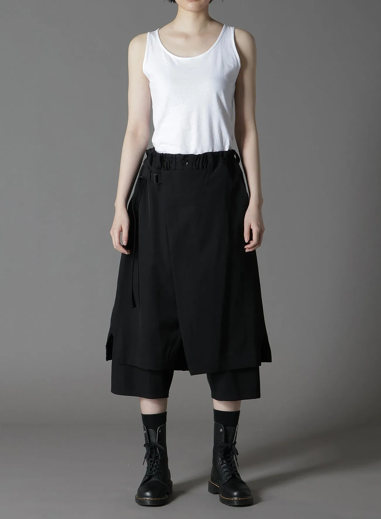 WOOL GABARDINE STANDARD WRAP TROUSERS sold by Yohji Yamamoto product image thumbnail 4