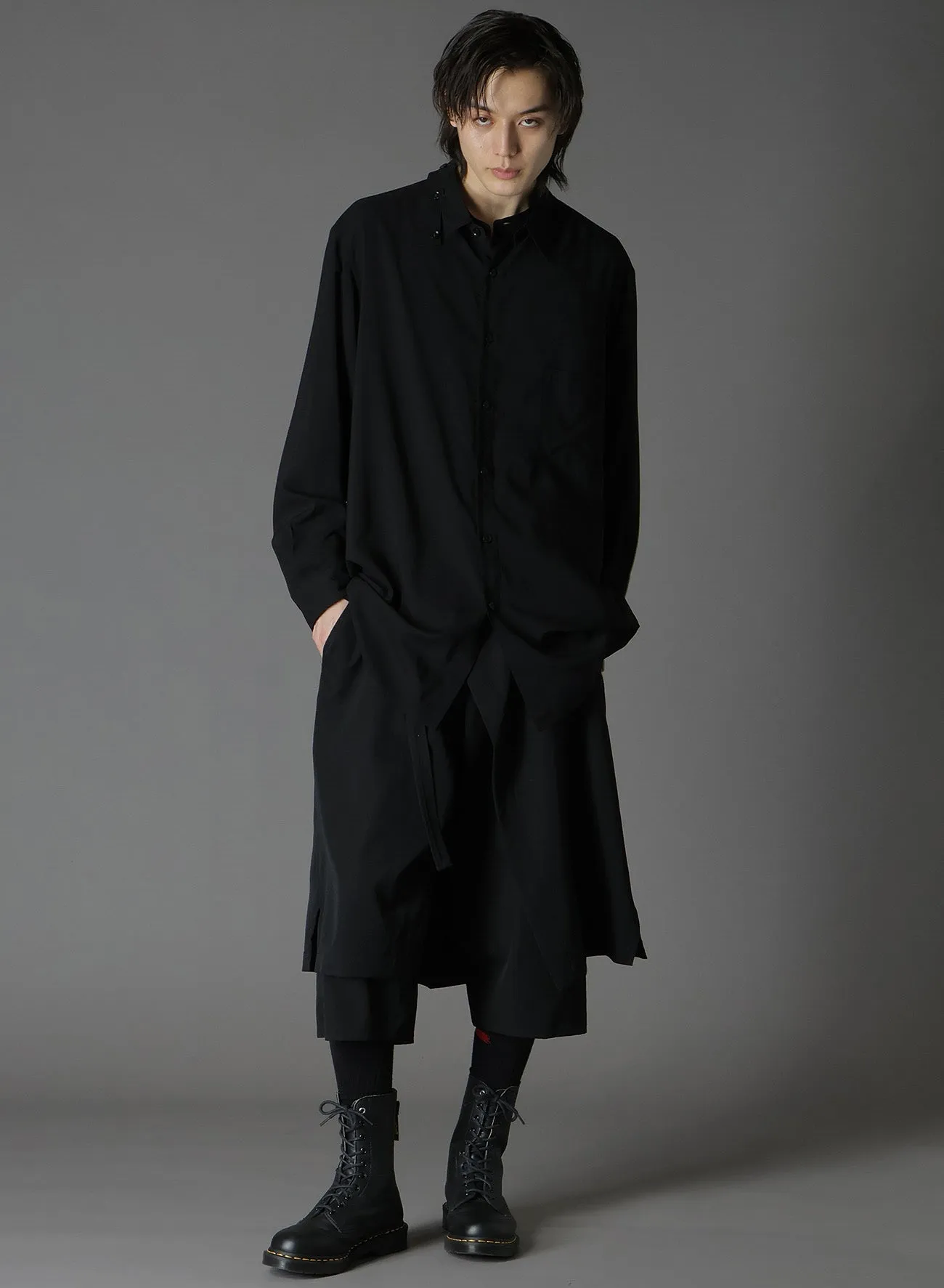 WOOL GABARDINE STANDARD WRAP TROUSERS sold by Yohji Yamamoto product image thumbnail 2