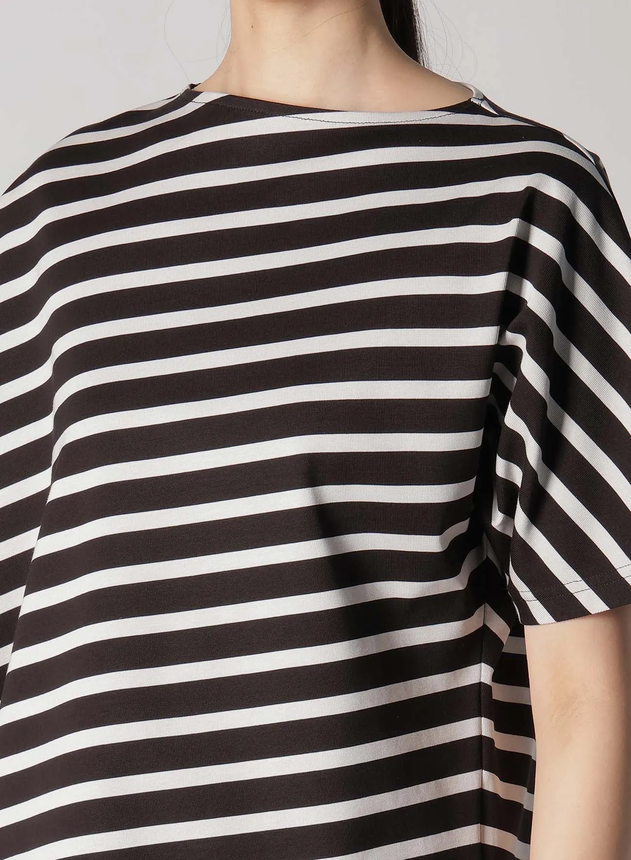 STRIPE PLAIN STITCH HALF SLEEVE ARRANGED T sold by Yohji Yamamoto product image thumbnail 5