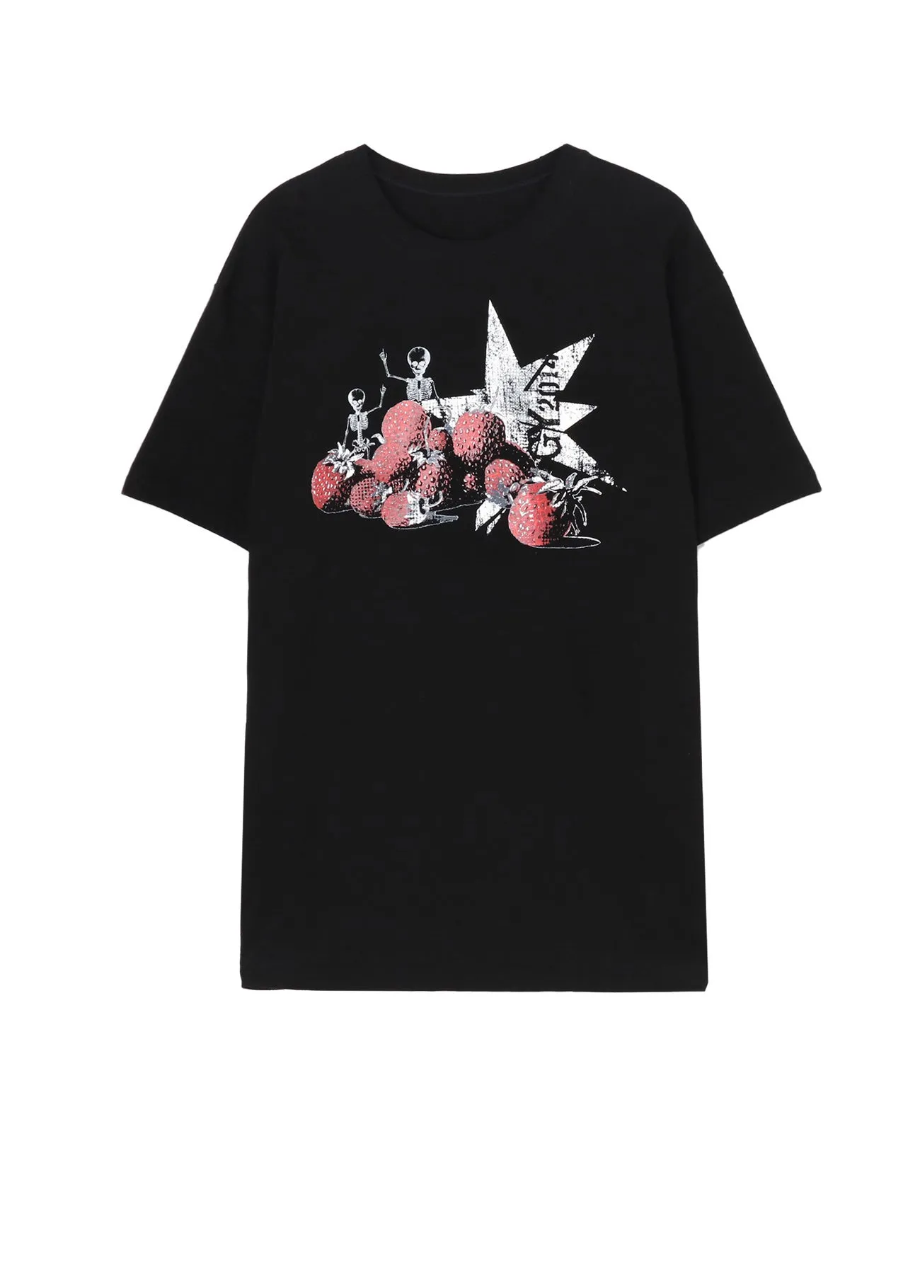 COTTON JERSEY SKULL STRAWBERRY T-SHIRT sold by Yohji Yamamoto