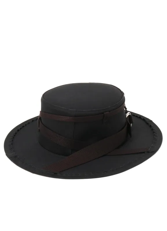ishica SOFT CHINO CROSS BONDAGE HAT sold by Yohji Yamamoto