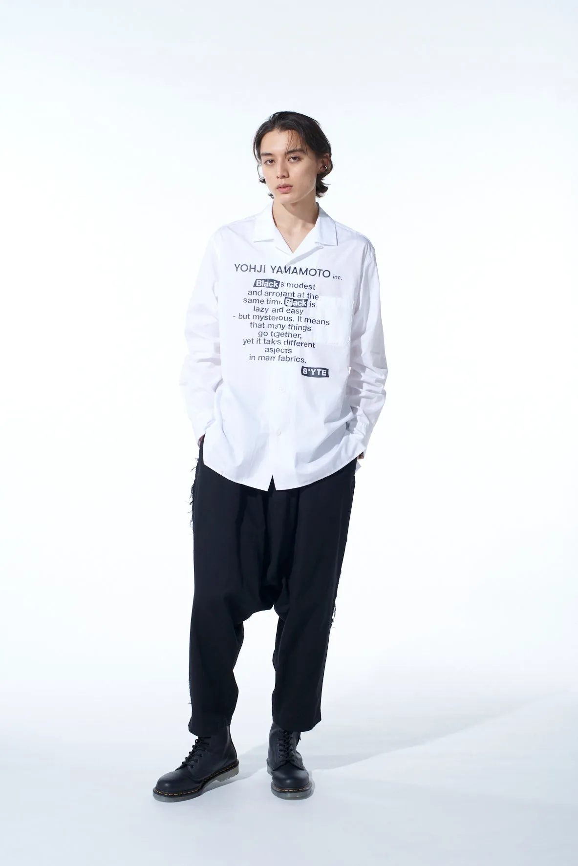 COTTON DRILL CUT-OUT SAROUEL PANTS sold by Yohji Yamamoto product image thumbnail 2