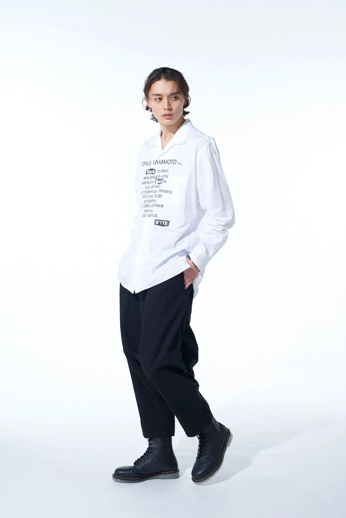 COTTON DRILL CUT-OUT SAROUEL PANTS sold by Yohji Yamamoto product image thumbnail 3