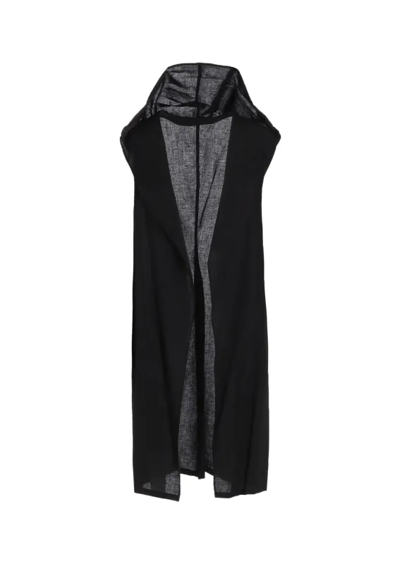 RAYON/LINEN SHEETING HOODIE VEST sold by Yohji Yamamoto