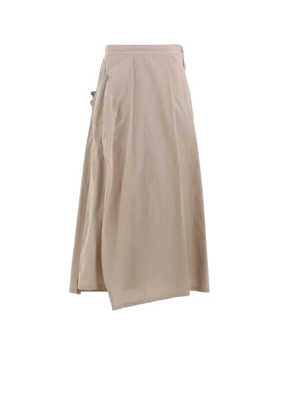 COTTON BROAD GARMENT DYEING FRONT TRIANGLE STITCH SKIRT sold by Yohji Yamamoto