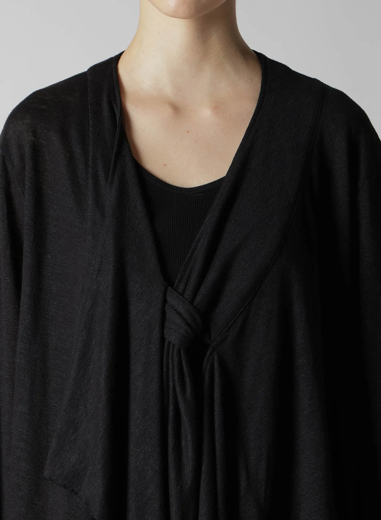 LINEN JERSEY FRONT TIE LIKE CARDIGAN sold by Yohji Yamamoto product image thumbnail 5