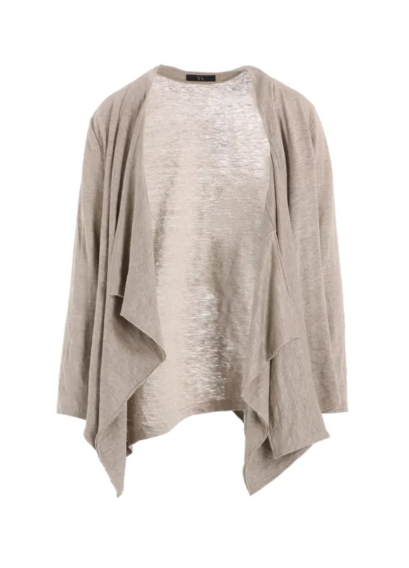 LINEN JERSEY FRONT TIE LIKE CARDIGAN sold by Yohji Yamamoto