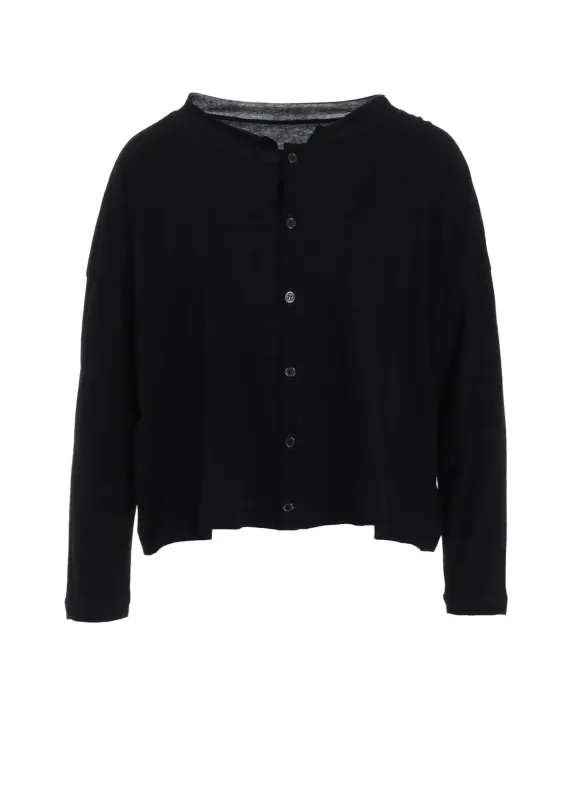 HARD TWISTED JERSEY CURLED COLLAR CROPPED CARDIGAN made by Yohji Yamamoto