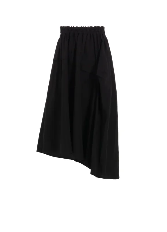 COTTON BROAD GARMENT DYEING RIGHT TUCKED ASYMMETRIC SKIRT sold by Yohji Yamamoto