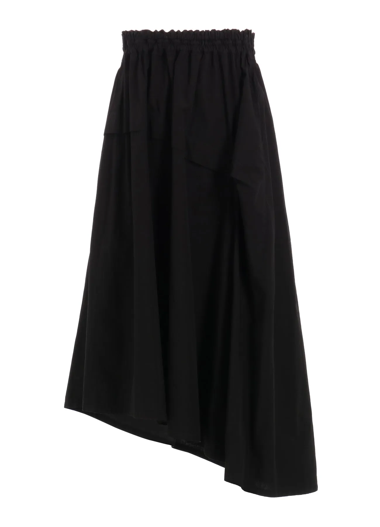 COTTON BROAD GARMENT DYEING RIGHT TUCKED ASYMMETRIC SKIRT sold by Yohji Yamamoto product image thumbnail 2