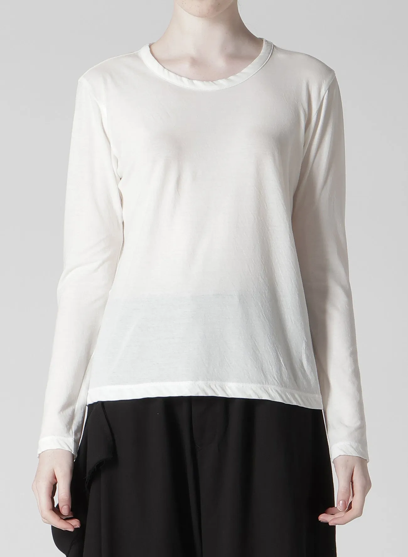 HARD TWISTED JERSEY ROUND NECK LONG SLEEVE T sold by Yohji Yamamoto product image thumbnail 4