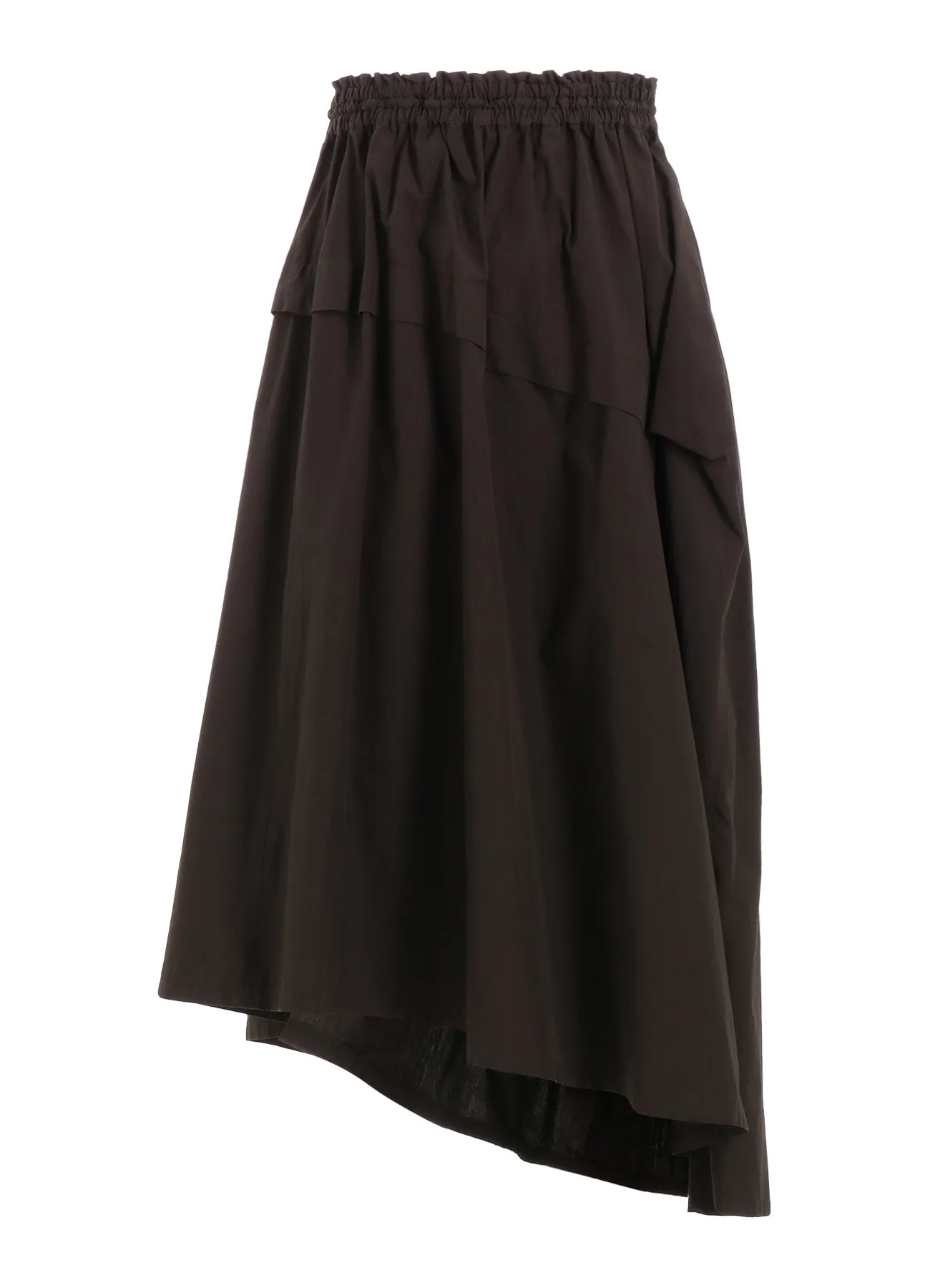 COTTON BROAD GARMENT DYEING RIGHT TUCKED ASYMMETRIC SKIRT sold by Yohji Yamamoto product image thumbnail 2