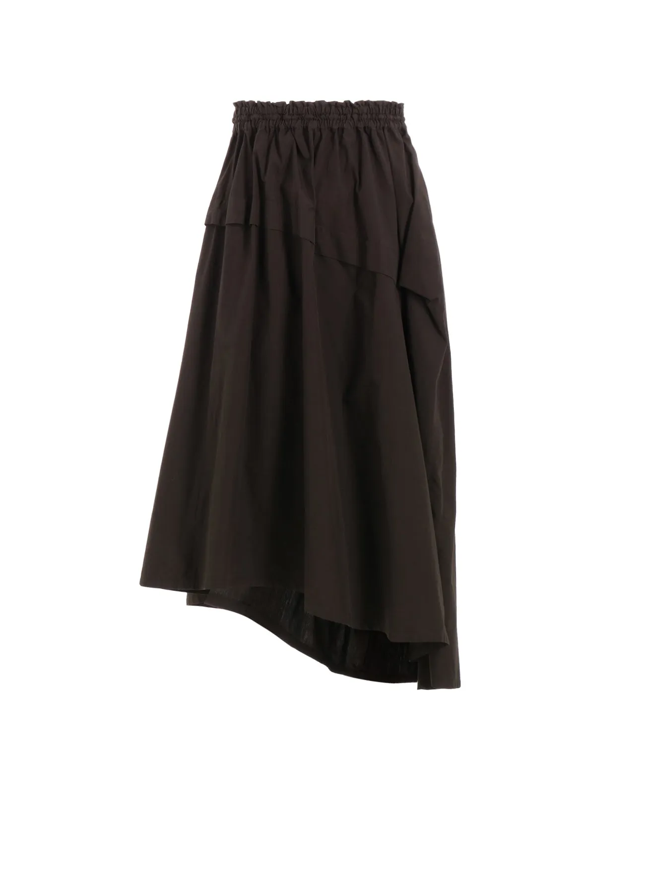 COTTON BROAD GARMENT DYEING RIGHT TUCKED ASYMMETRIC SKIRT sold by Yohji Yamamoto