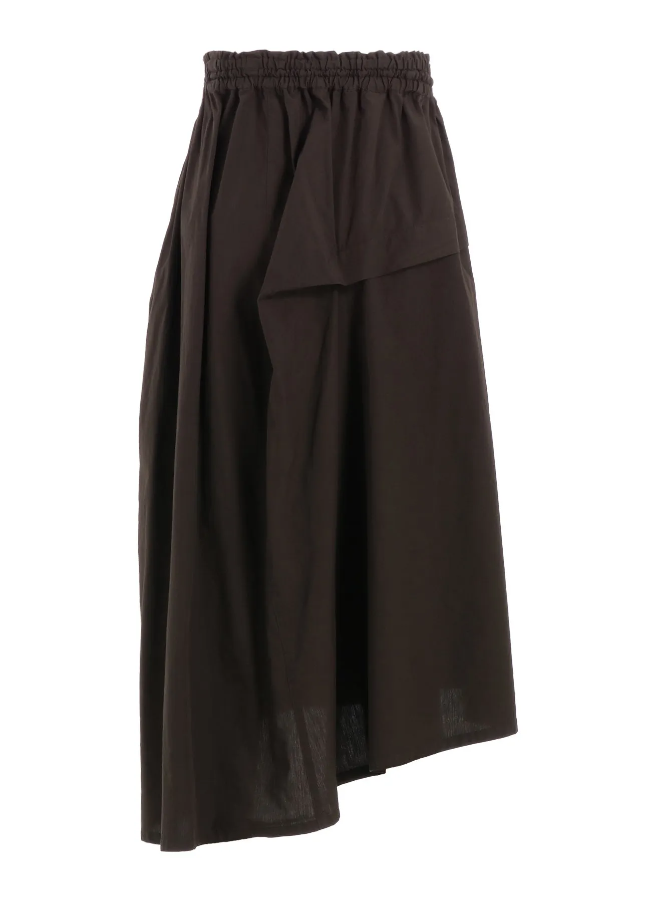 COTTON BROAD GARMENT DYEING RIGHT TUCKED ASYMMETRIC SKIRT sold by Yohji Yamamoto product image thumbnail 4