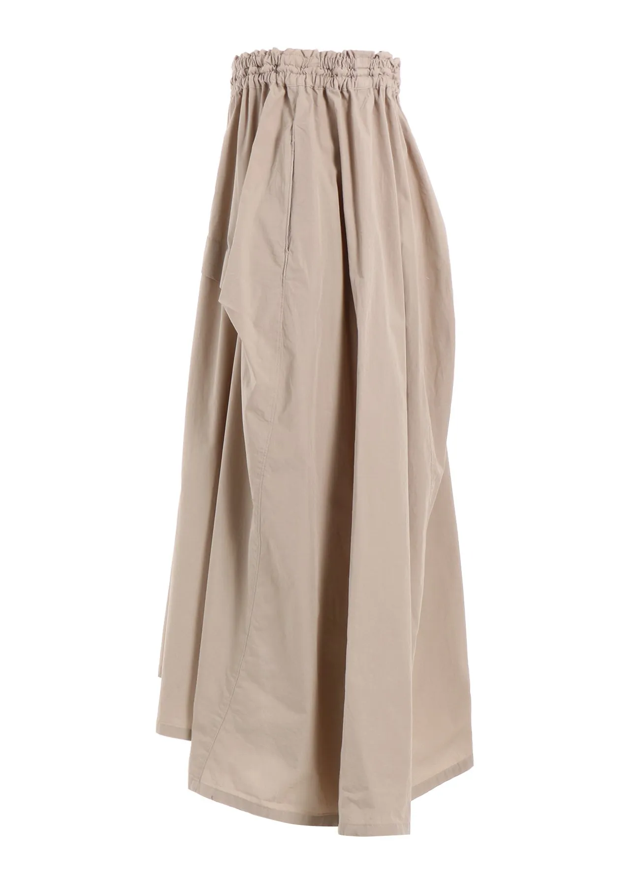 COTTON BROAD GARMENT DYEING RIGHT TUCKED ASYMMETRIC SKIRT sold by Yohji Yamamoto product image thumbnail 3