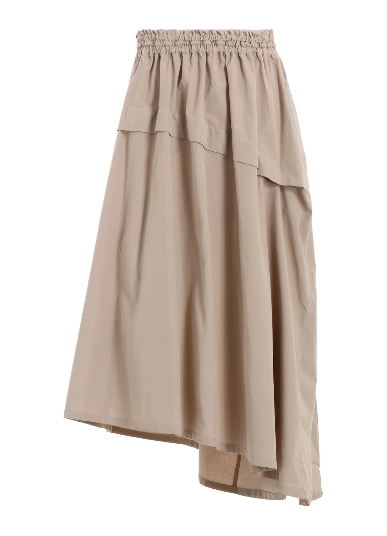 COTTON BROAD GARMENT DYEING RIGHT TUCKED ASYMMETRIC SKIRT sold by Yohji Yamamoto product image thumbnail 2