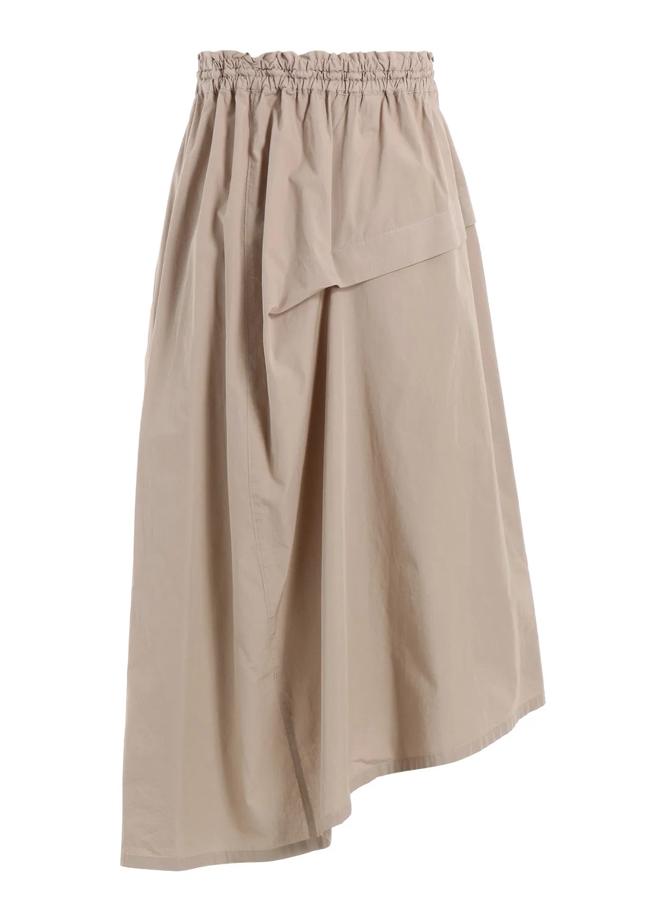 COTTON BROAD GARMENT DYEING RIGHT TUCKED ASYMMETRIC SKIRT sold by Yohji Yamamoto product image thumbnail 4