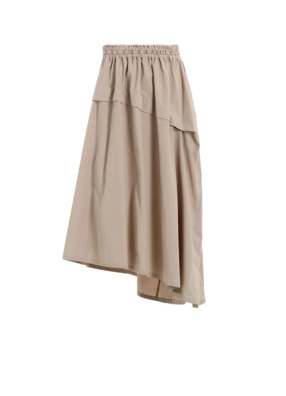 COTTON BROAD GARMENT DYEING RIGHT TUCKED ASYMMETRIC SKIRT sold by Yohji Yamamoto