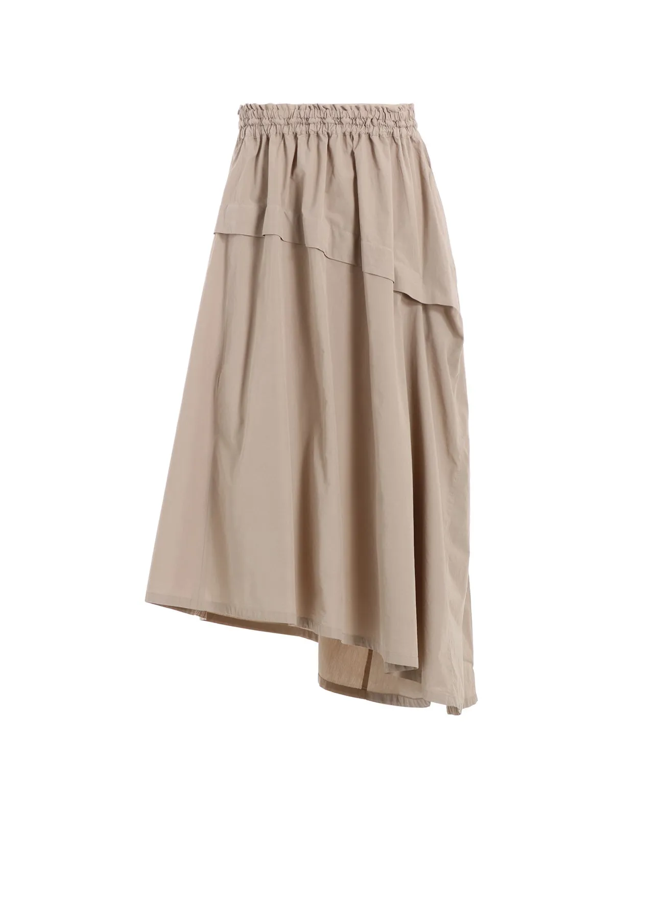COTTON BROAD GARMENT DYEING RIGHT TUCKED ASYMMETRIC SKIRT sold by Yohji Yamamoto