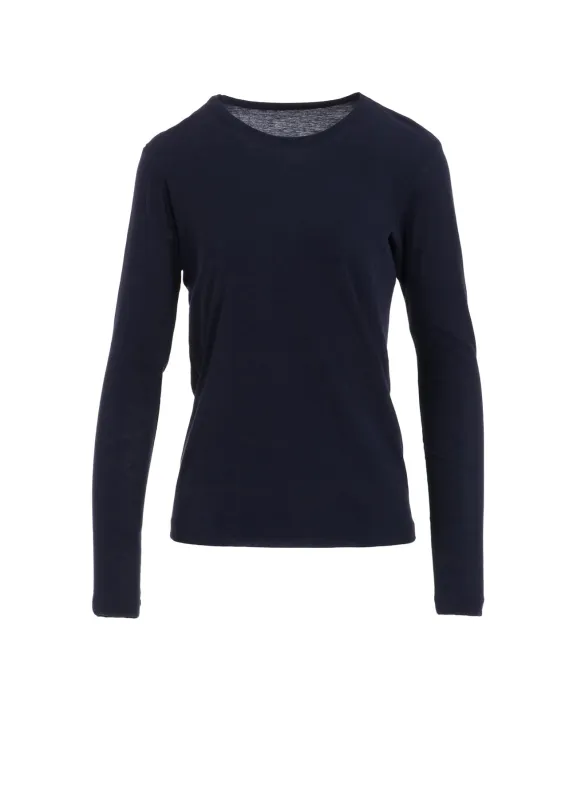 HARD TWISTED JERSEY ROUND NECK LONG SLEEVE T sold by Yohji Yamamoto