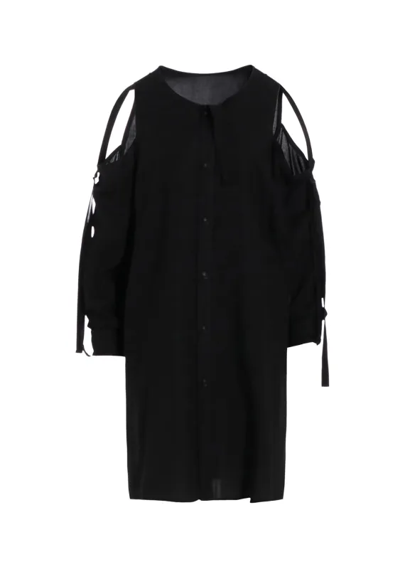 RAYON/CAMBRIC OPEN SHOULDER BLOUSE sold by Yohji Yamamoto