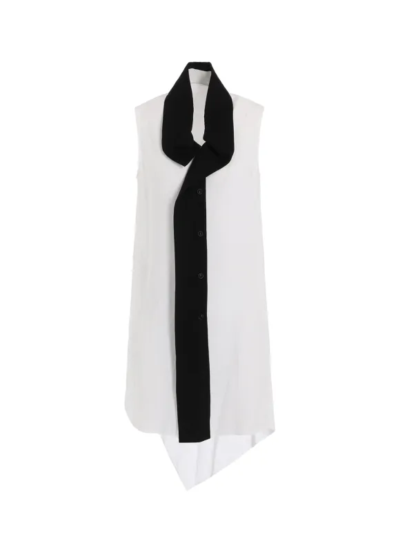 RAYON/LINEN SHEETING TIE STYLE SLEEVELESS BLOUSE sold by Yohji Yamamoto