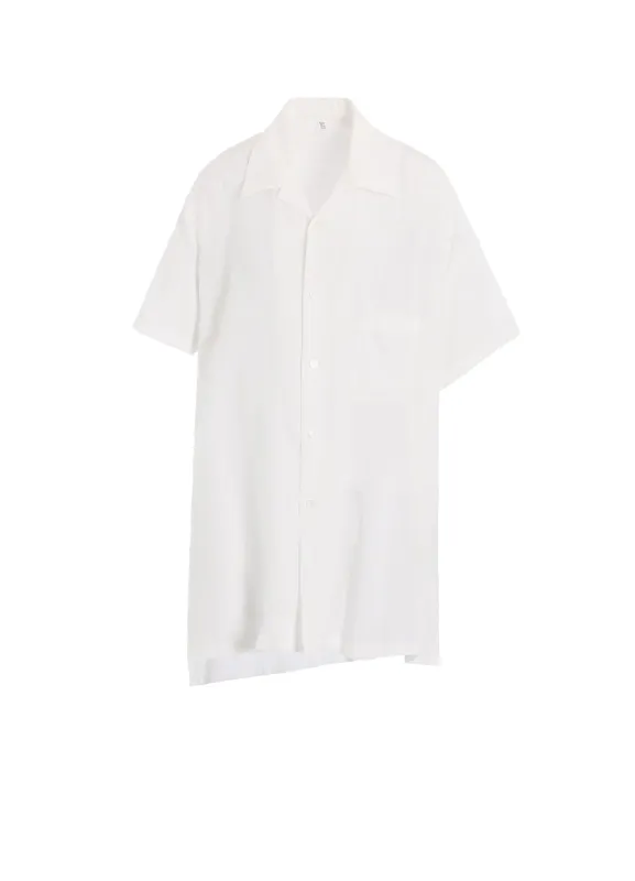 RAYON/LINEN SHEETING ASYMMETERIC OPEN COLLAR BLOUSE sold by Yohji Yamamoto