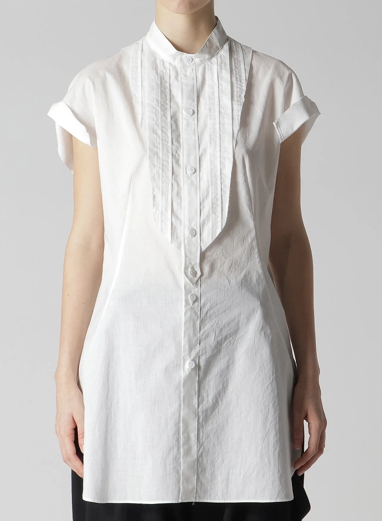 COTTON/LAWN STAND COLLAR SHIRT sold by Yohji Yamamoto product image thumbnail 4