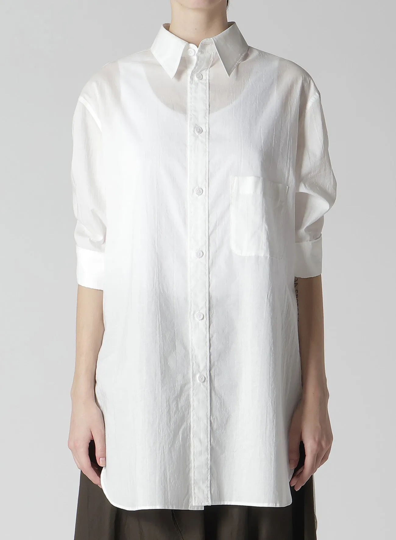 COTTON LAWN SHIRRING SLEEVE BLOUSE sold by Yohji Yamamoto product image thumbnail 4
