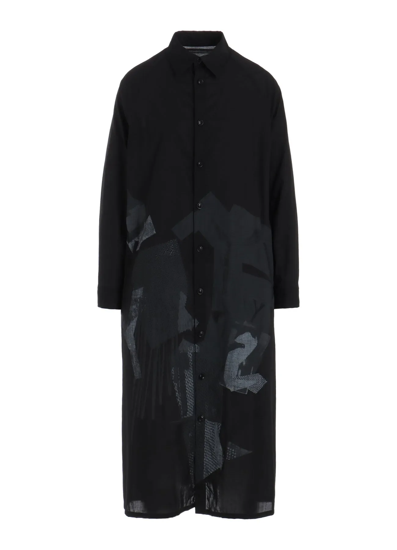 Y'S COLLAGE PRINT ARRANGED SHIRT DRESS sold by Yohji Yamamoto product image thumbnail 2