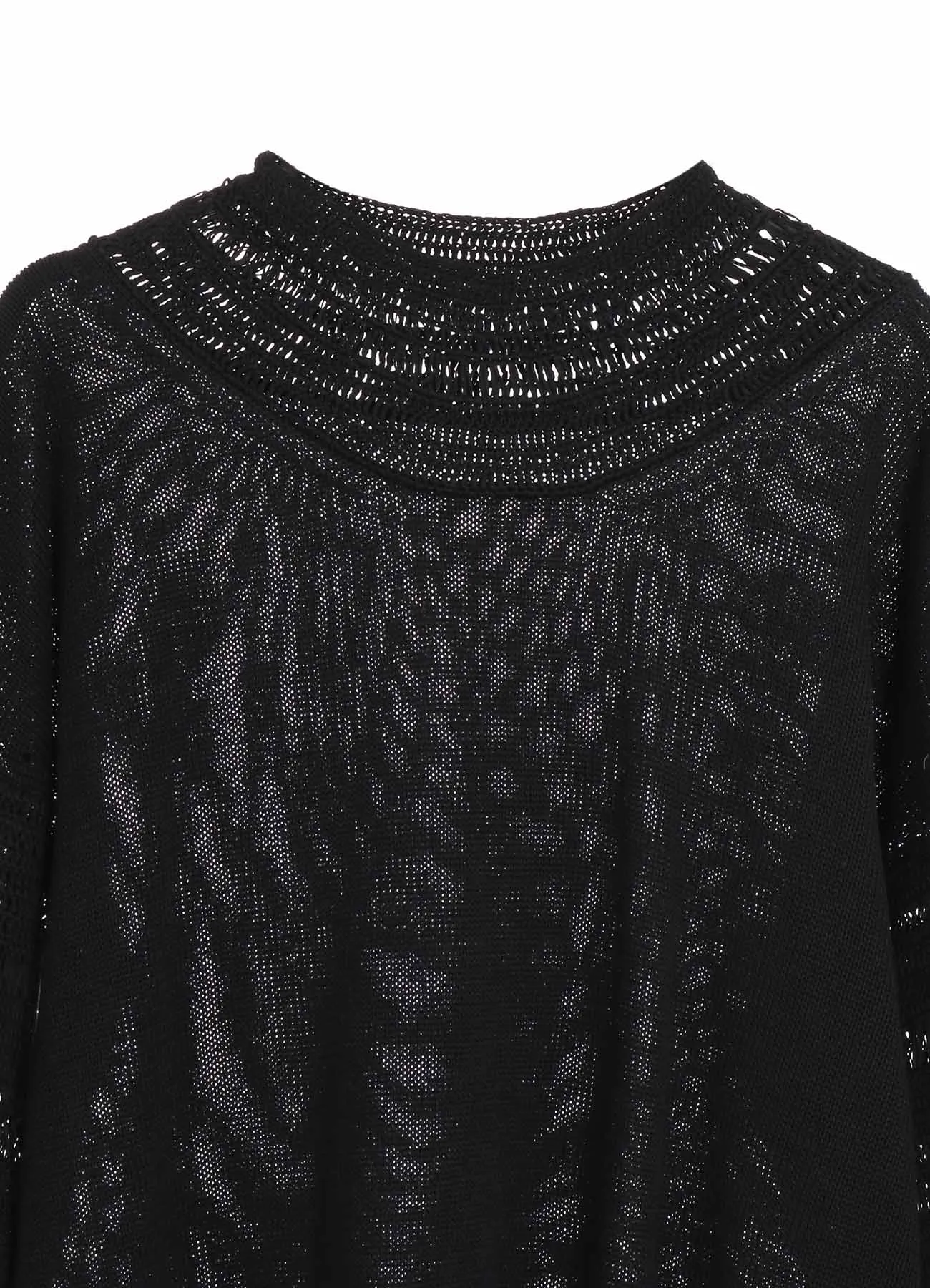 JERSEY+BROAD STITCH CROCHET LONG SLEEVE PULLOVER sold by Yohji Yamamoto product image thumbnail 5