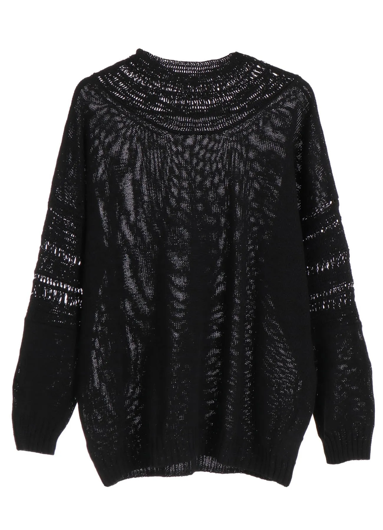 JERSEY+BROAD STITCH CROCHET LONG SLEEVE PULLOVER sold by Yohji Yamamoto product image thumbnail 2
