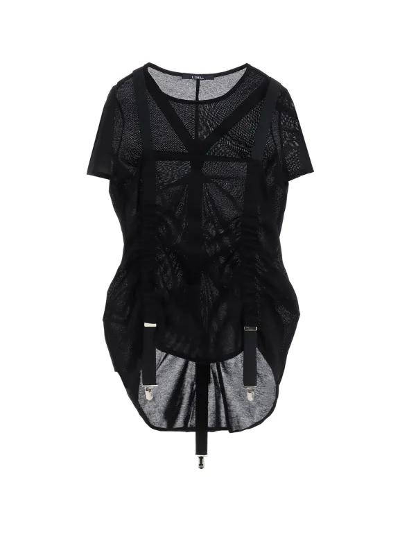 PARALLELED PLAIN STITCH SUSPENDER T-SHIRT sold by Yohji Yamamoto