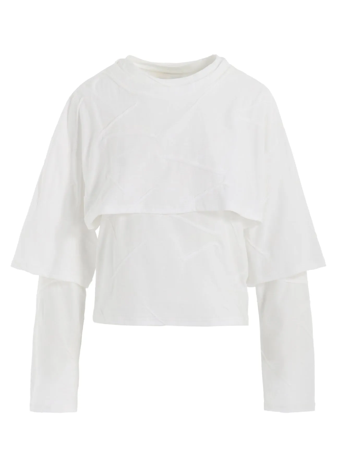 TUCK JACQUARD LAYERED SEPARATE LONG SLEEVE T-SHIRT sold by Yohji Yamamoto product image thumbnail 2