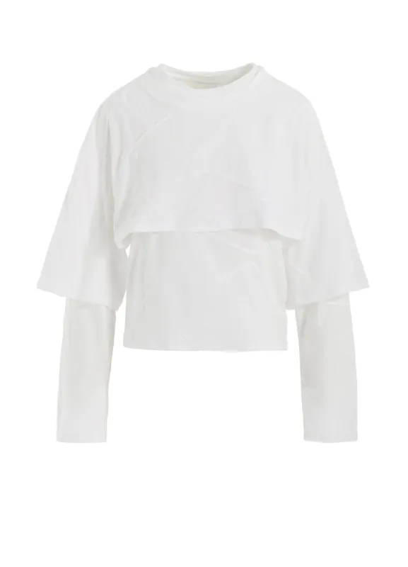 TUCK JACQUARD LAYERED SEPARATE LONG SLEEVE T-SHIRT sold by Yohji Yamamoto