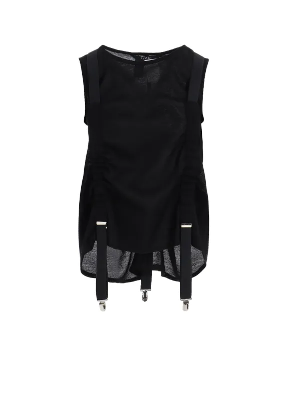 PARALLELED PLAIN STITCH SUSPENDER TANK TOP sold by Yohji Yamamoto