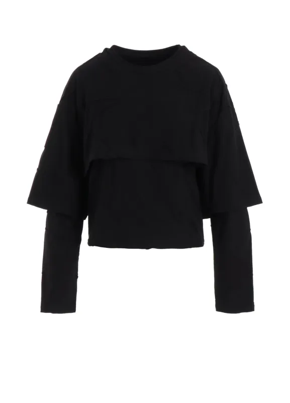 TUCK JACQUARD LAYERED SEPARATE LONG SLEEVE T-SHIRT sold by Yohji Yamamoto