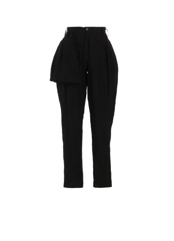 WASHER TYPEWRITER FRILLED TUCK PANTS made by Yohji Yamamoto