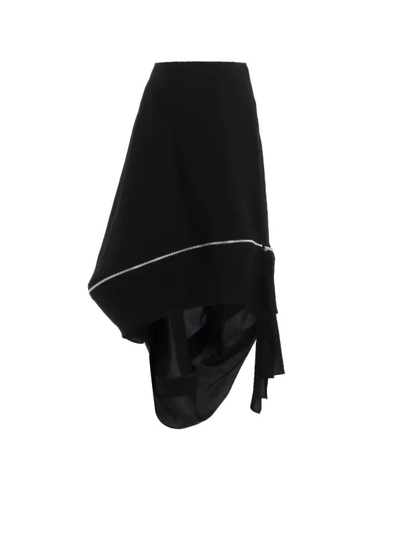 HARD TWIST GABARDINE ZIP PANELED SKIRT sold by Yohji Yamamoto