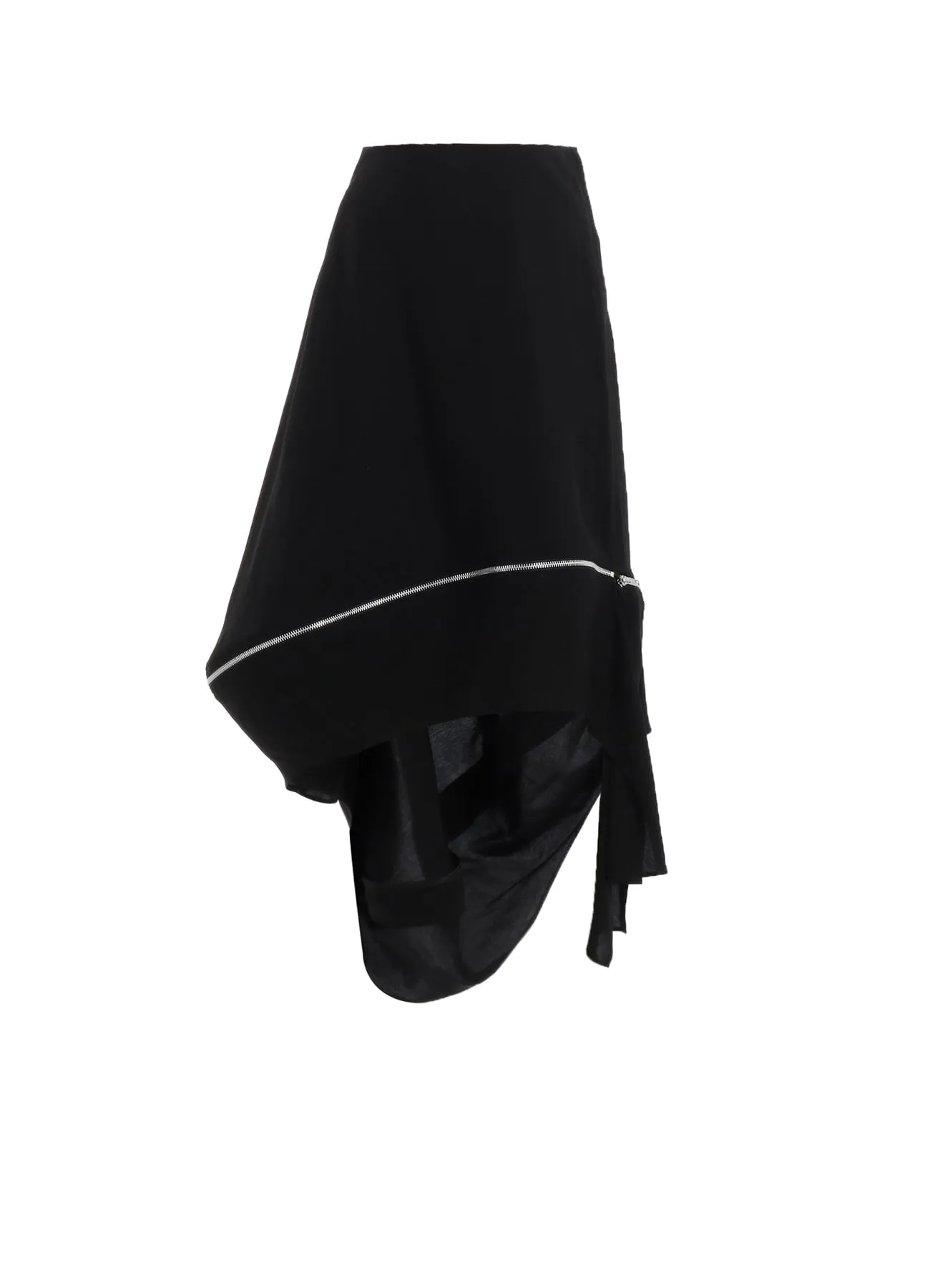 HARD TWIST GABARDINE ZIP PANELED SKIRT sold by Yohji Yamamoto