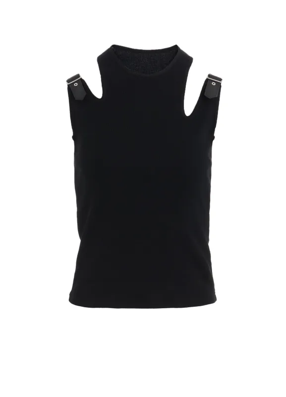 RIB STITCH SHOULDER BELT TANK TOP sold by Yohji Yamamoto