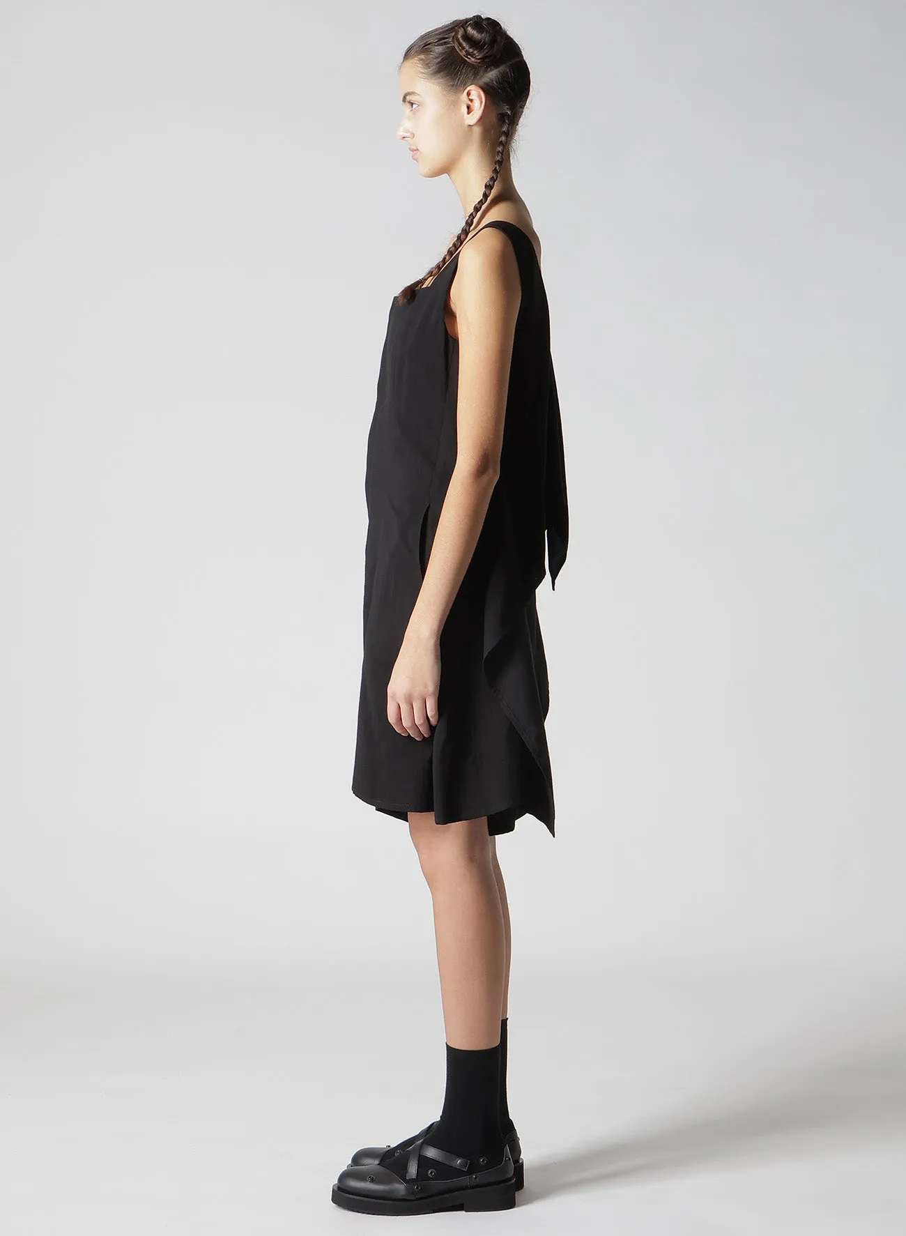 HARD TWIST GABARDINE BACK RIBBON SHORT OVEALLS sold by Yohji Yamamoto product image thumbnail 5