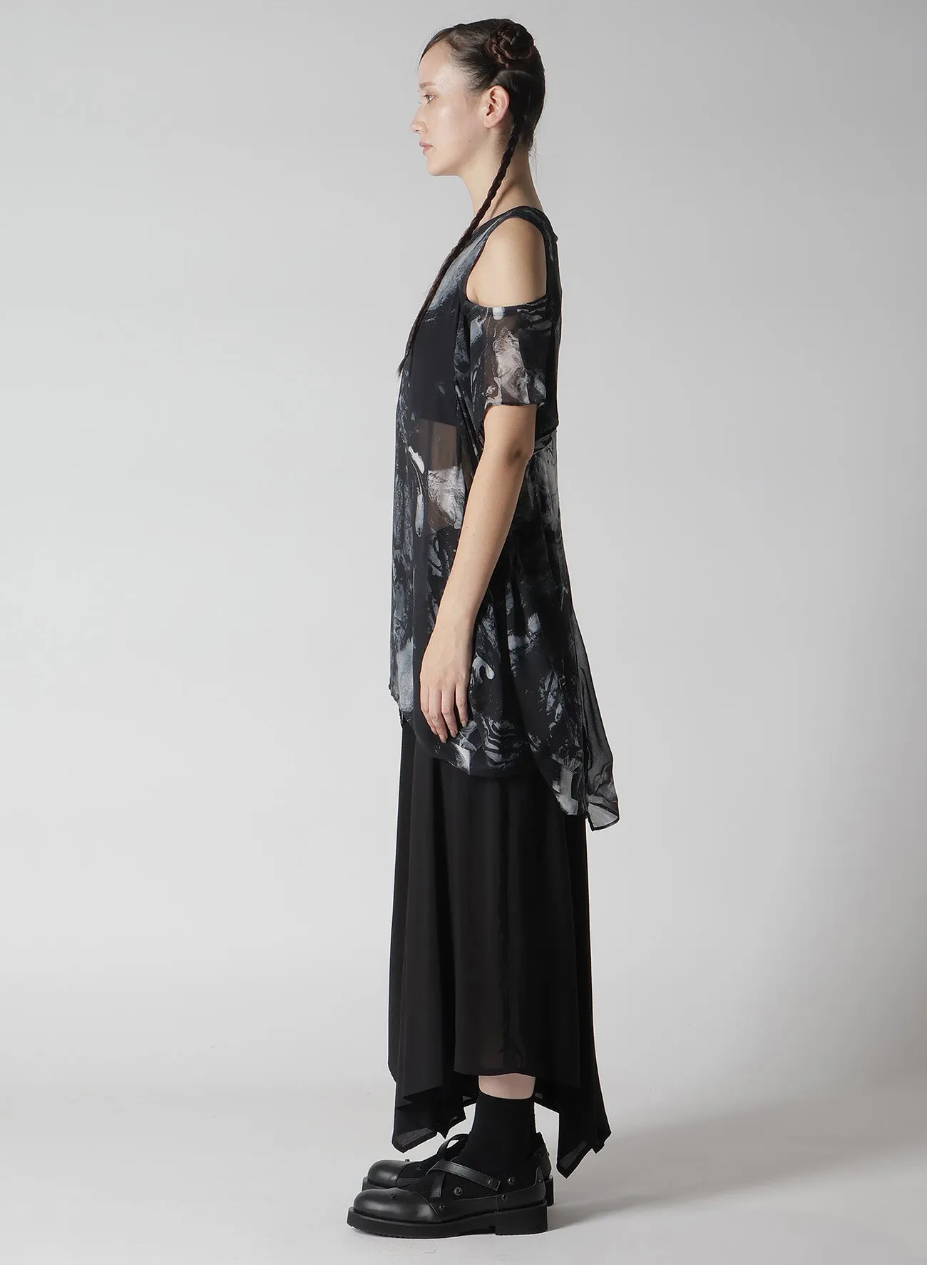 COLLAGE PRINT OPEN SHOULDER BLOUSE sold by Yohji Yamamoto product image thumbnail 5