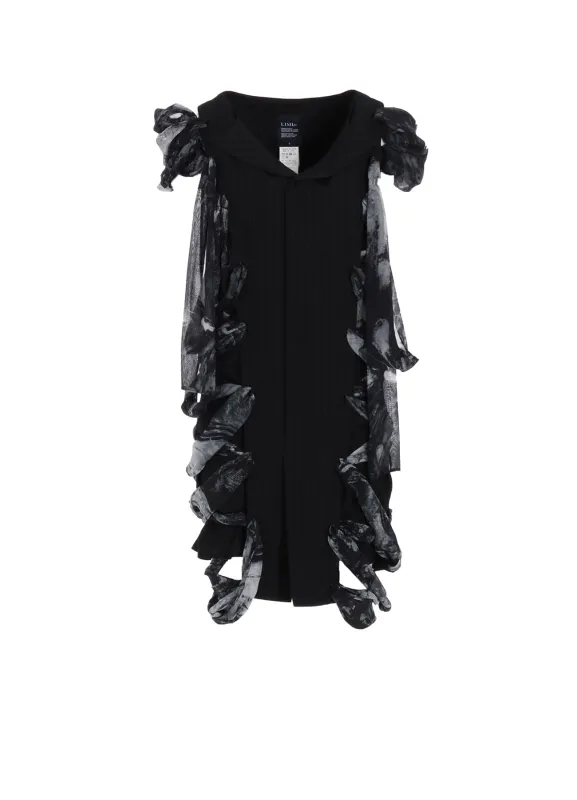 STRIPE RIBBON LACE-UP DRESS made by Yohji Yamamoto