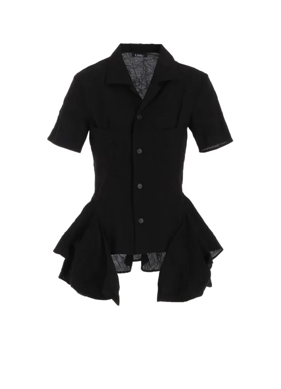 WASHER TYPEWRITER HEM FRILL BLOUSE sold by Yohji Yamamoto